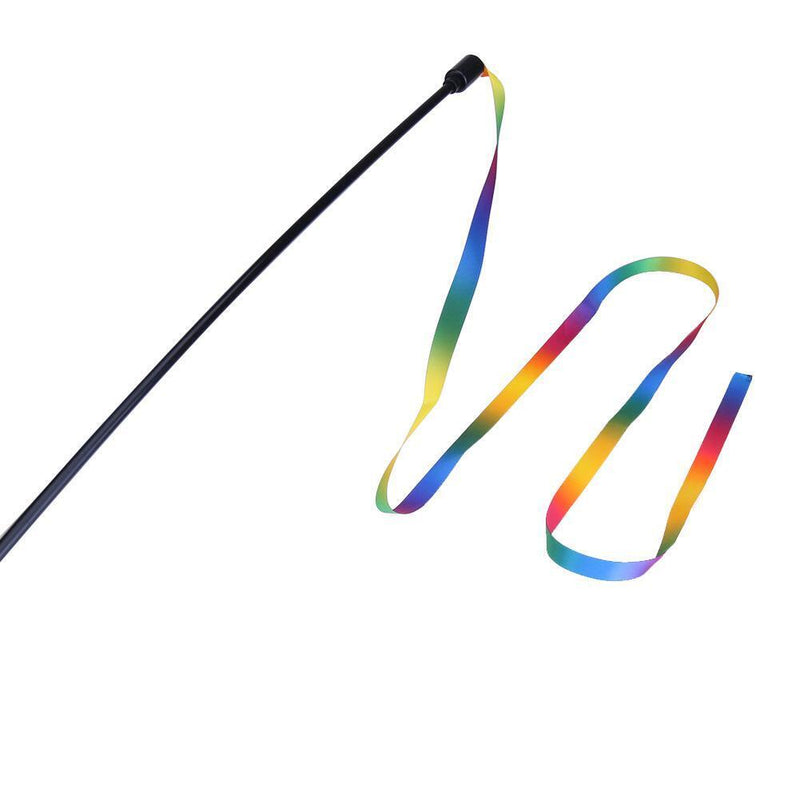 Interactive Toys for Cats, Rainbow Colors, Fabric Ribbon