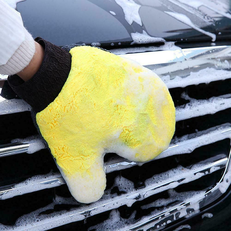 Home Cleaning Glove Coral Fleece Double Sided Car Cleaning Multifunctional B7H3
