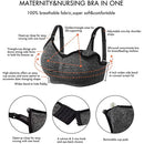 Pregnant Women Pad Feeding Bra Nursing Front Closure Clothes (XXL Black) Newly