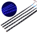 Blue 4pcs 30CM/15 LED Car Motors Truck Flexible Strip Light Waterproof 12V