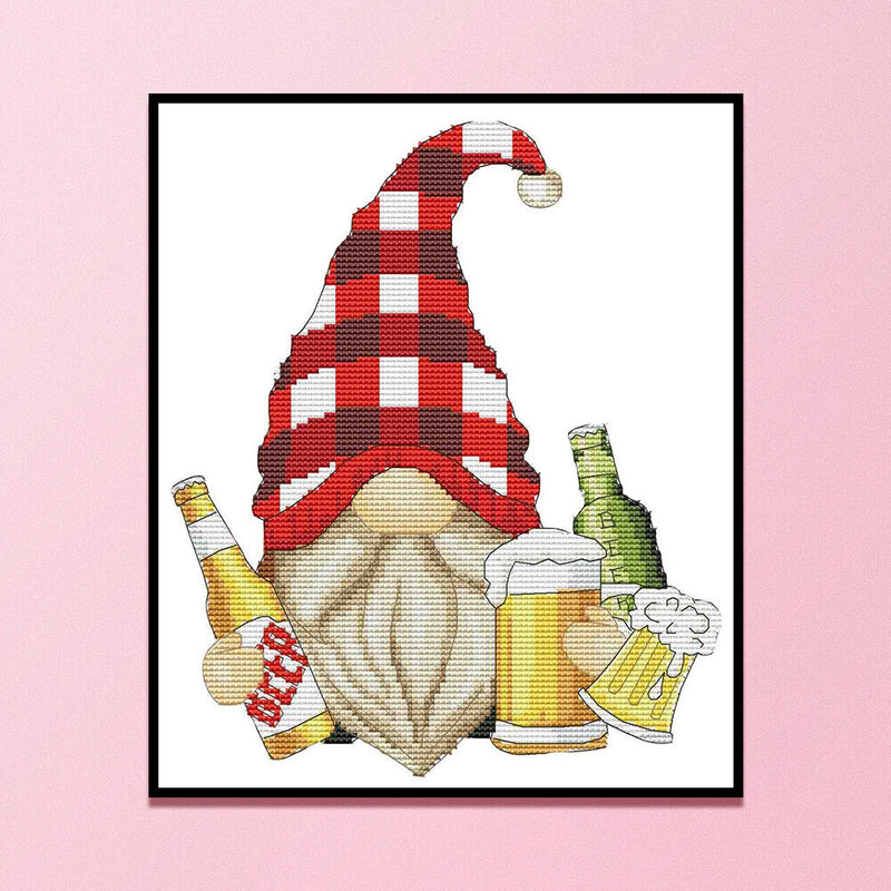 14CT Counted Partial Embroidery Set Beer Goblin Needlework DIY Cotton Art Craft