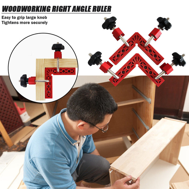 90 Degrees Carpenter Woodworking Square Corner Clamp Right Angle Ruler (D) Newly