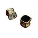 Men Women Kids Magnetic Diamond Cut Plain Black Black Stud No Piercing Earrings`
