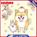 11CT 3 Strand Printed Full Embroidery Dog Rabbit Needlework DIY Cross Stitch Kit