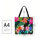 Flowers Printed Shoulder Shopping Bag Casual Large Tote Handbag (40*40cm) K