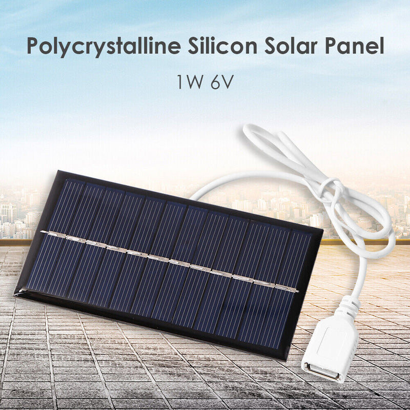 1W 6V Mini Solar Panel DIY Solar System for Phone Power Bank Cell Chargers Newly