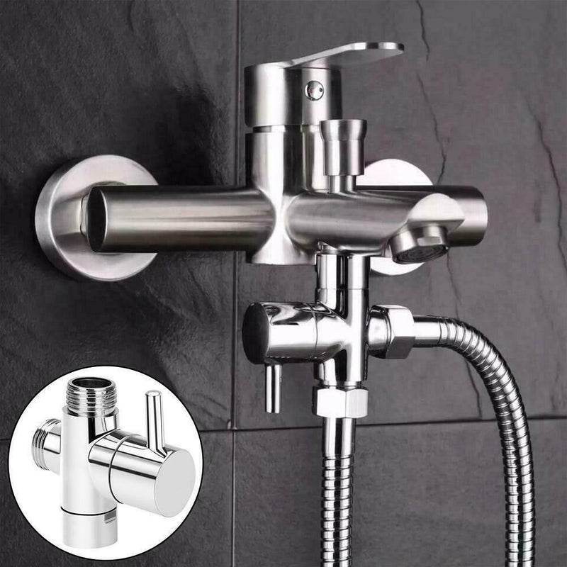 G1/2" 3 Way T-shaped Diverter For Shower Head Arm Best T-valve Diverter L8O3