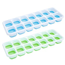2*14 Grid Ice Cube Tray Mold DIY Popsicle Ice Cube Freezer with Cover Green