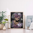 5D DIY Diamond Painting Flower Lady Rhinestone Kit Full Round Wall Craft Arts