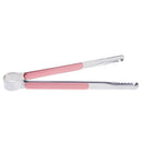 Cooking Kitchen Tongs BBQ Salad Bacon Steak Bread Clip Clamp (Pink)(22.5)