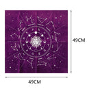 Tarot Card Tablecloth Zodiac-pattern Flannel Tarots Cloth 49x49cm (Purple)