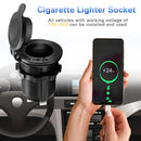 Car Boat ATV RV Cigarette Lighter Socket Waterproof 12V Power Outlet with Wires