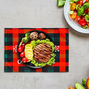Linen Plaid Place Mat Tableware Pad Heat Insulation Dine Placemat for Xmas De