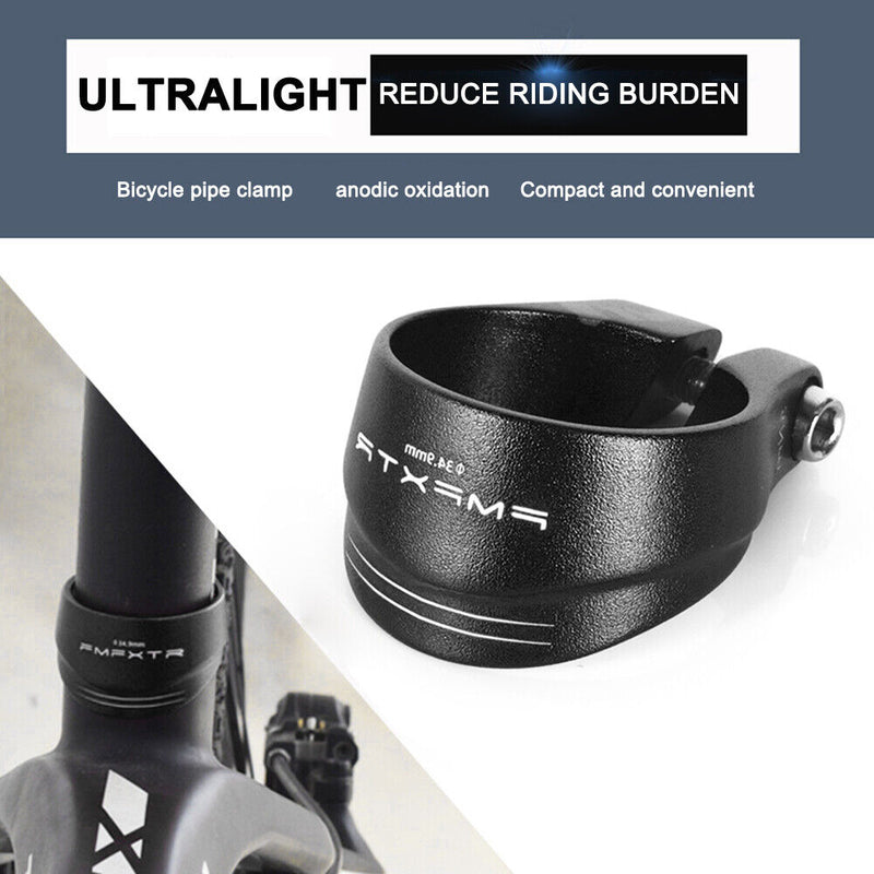 34.9mm Bicycle Saddle Seat Tube Clamp MTB Road Bike Seatpost Clamps (Black)