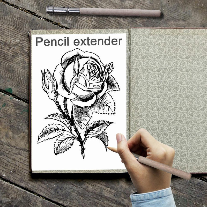 20pcs Wood Single Head Pencil Extender Holder Sketch School Office Ar