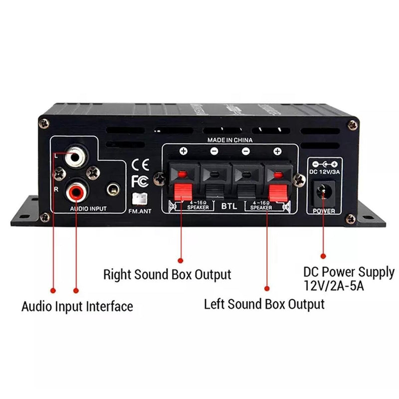 1Pcs Mini HIFI Car Home Digital Amplifier 800W 2CH Audio Power Amplifier New_