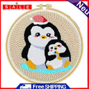 Penguin Cross Stitch Gifts for Beginner Embroidery Sewing Tool Home Wall Decor