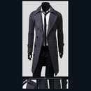 Mens Winter Double-breasted Warm Coat Jacket Wool Parka Overcoat Grey XXL