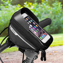 Bike Front Frame Touch Screen Waterproof Phone Bag Top Tube Pannier (Black)