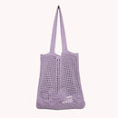 #A Women Hollow Knitted Shoulder Bag Simple Crochet Tote Designer Shopper Handba