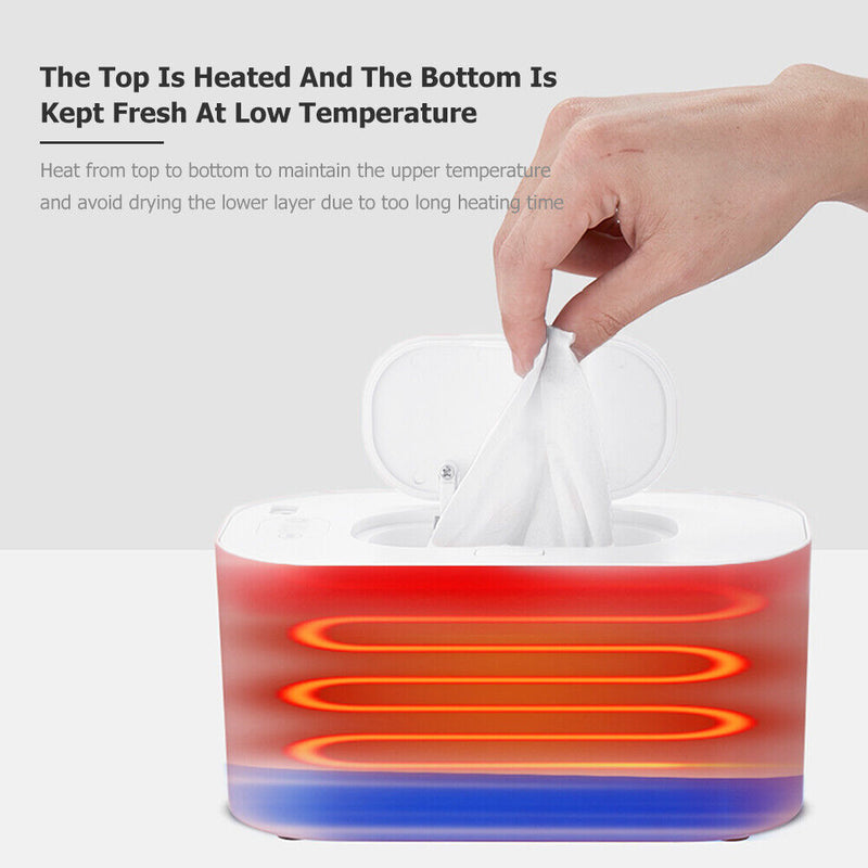 Smart Baby Wipe Warmer with Display Screen Heating Tissue Box (White) Newly