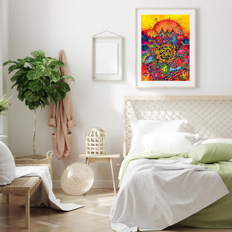 Abstract Sun Flower Oil Paint By Numbers Kit DIY Frameless Drawing for Adul
