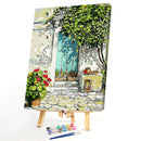 Hand Painted Artwork Frameless DIY Sunny Doorway Painting By Numbers Picture Kit