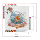 5D DIY Diamond Painting Kits Full Round Drill Goldfish Drift Bottle Mosaic