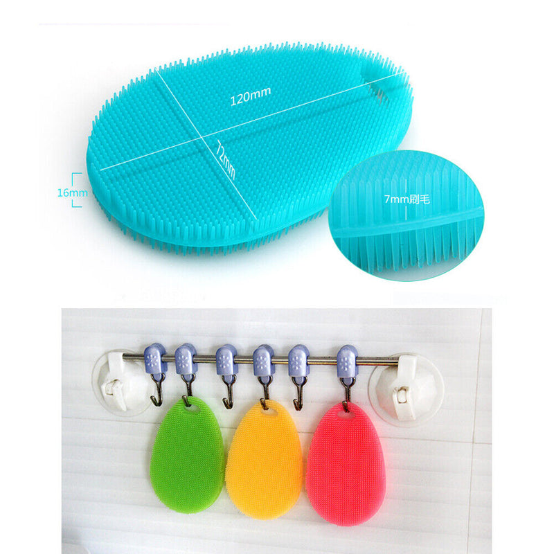 5pcs Creative Waterdrop Multi-function Antibacterial Silicone Washing Brush-1377