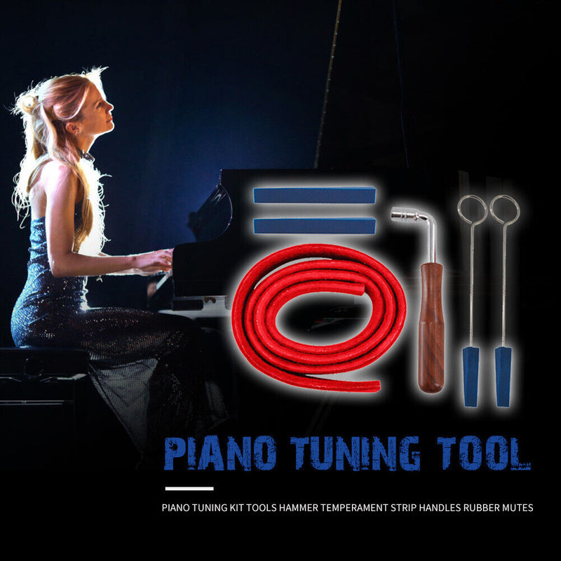 6pcs Luthier Tuner Parts Piano Maintenance Kit w/ Tuning Tool Rubber Mute Wrench