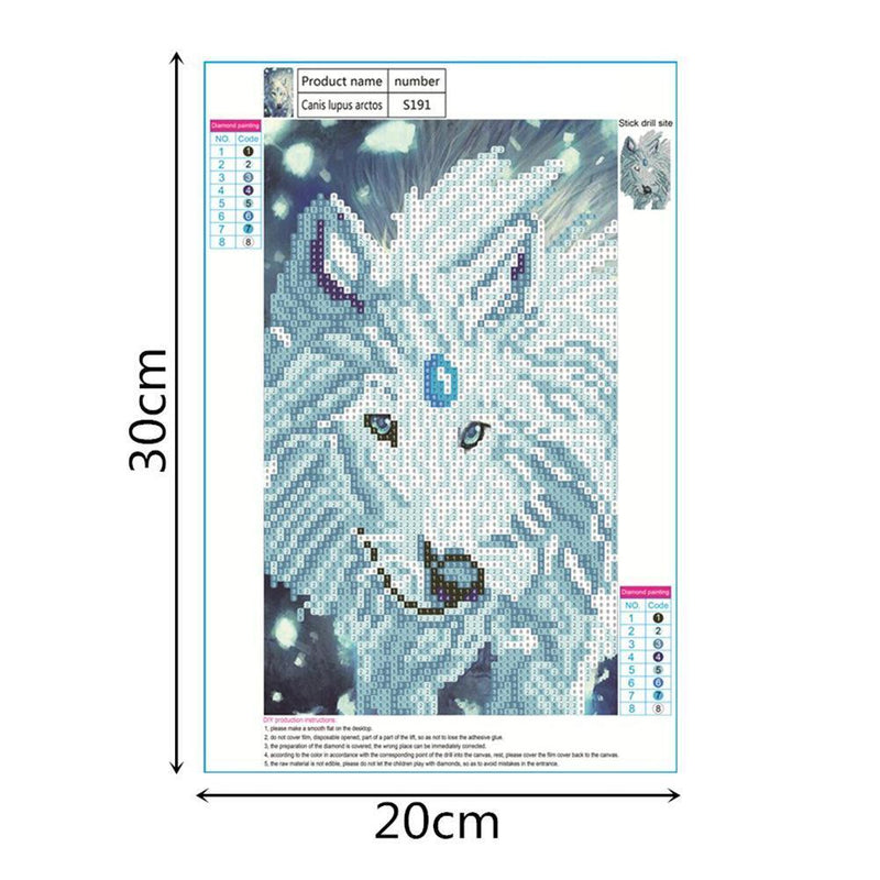 5D DIY Diamond Painting Wolf Cross Stitch Embroidery Mosaic Kit Needlework Newly