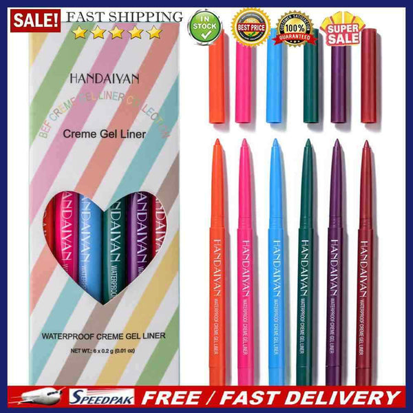 6pcs Colorful Eyeliner Gel Quick Dry Long Lasting Eyes Makeup Waterproof To