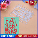 2pcs Eat Sleep DIY Cutting Die Stencil Scrapbook Embossing Craft Album Card-2047