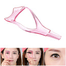 3 In 1 Mascara Shield Guide Guard Lash Curler Applicator Comb Makeup (Pink)