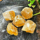 MEXICAN CITRINE CALCITE PIECES.1 PIECE.HEALING CRYSTAL calcite H9T4 O5N8 Q6Y1