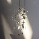 Crystal Wind Chime Star Moon Pendant Colorful Beads Hanging Drop Decor (A) Newly