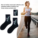 Fashion Solid Reflective Stocks Hip Hop Unisex Cotton Stocks (Butterflies) Newly