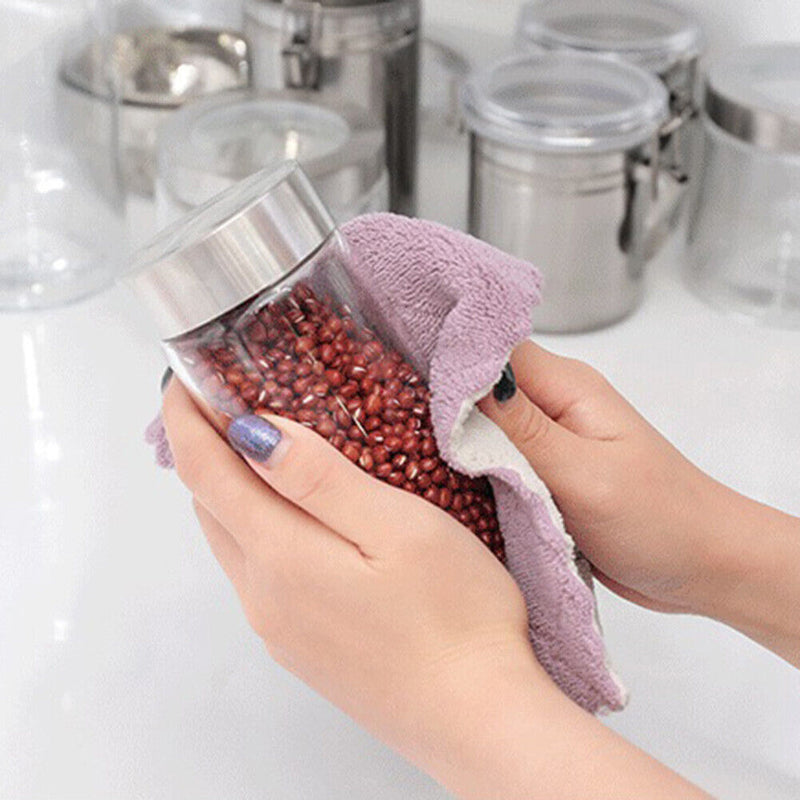 10pcs Household Absorbent Cleaning Cloth Dishcloths Non-stick Oil Towels Newly