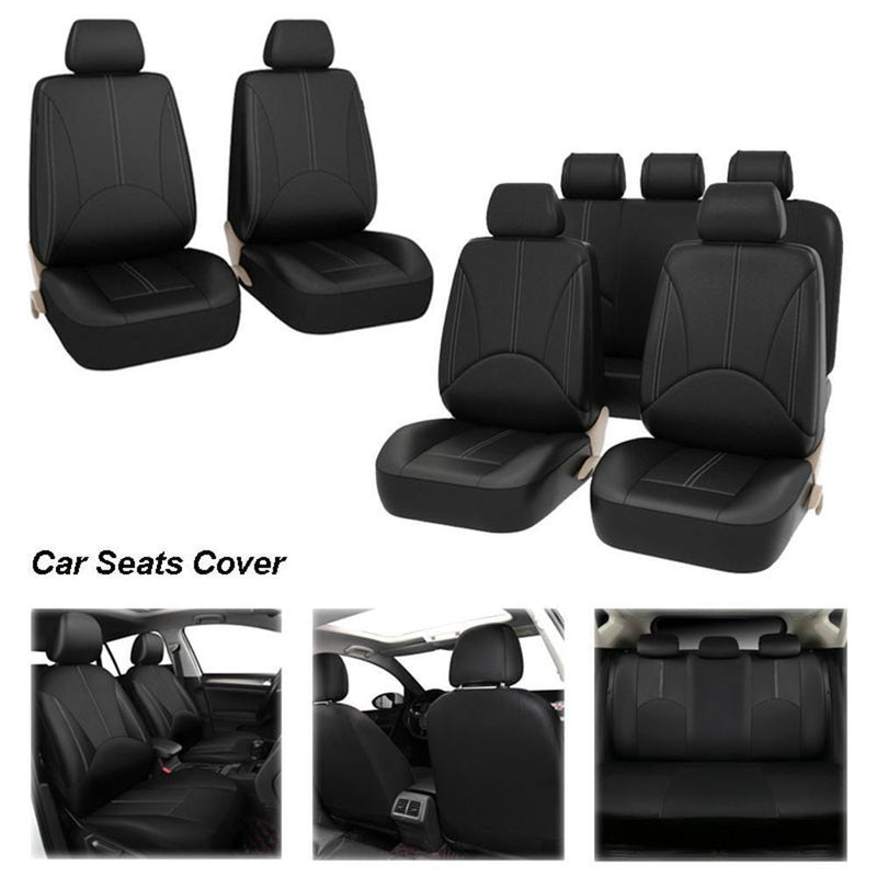 Four Seasons PU Leather Car Seat Covers Set Automobile Seat Protector Universal