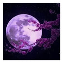 Purple Moon Oil Paint By Numbers Kit DIY Acrylic Painting on Canvas Frameless