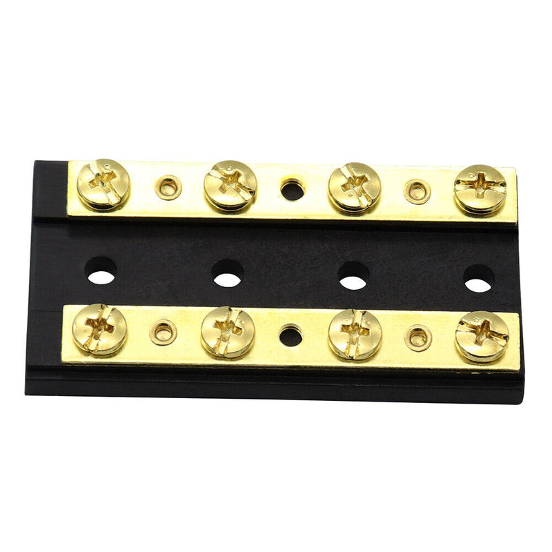 4 Gang Dual Bus Bar 60A 32V Positive Negative Buss Bar with Ring Terminals Newly