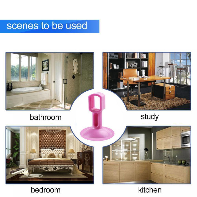 2pcs Doorknob Wall Mute Crash Pad Cushion Door Handle Lock Silencer (Pink) Newly
