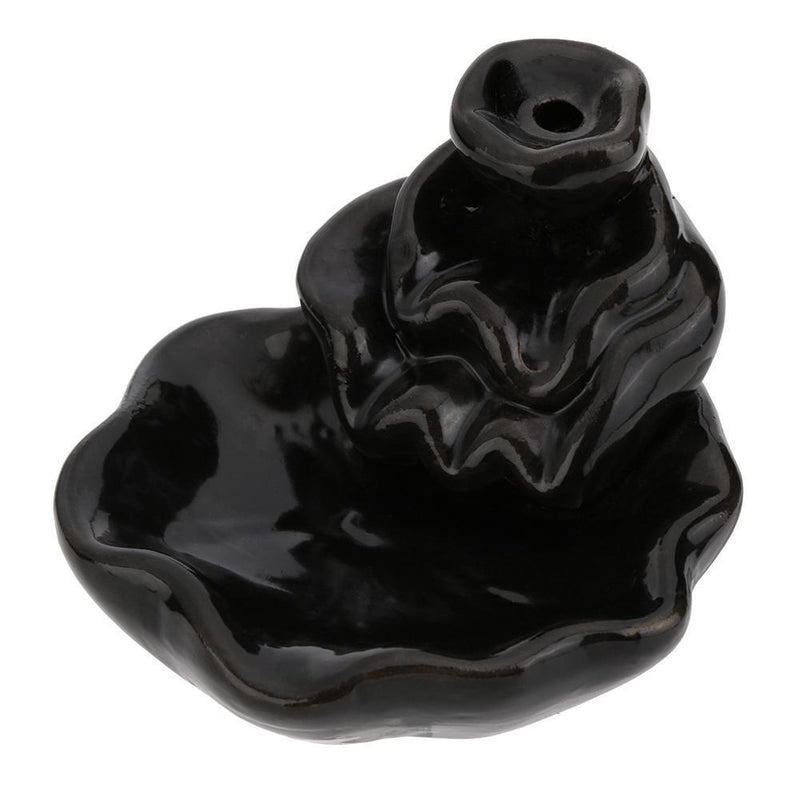 Lotus Ceramic Censer Smog Backflow Office Home Decor (Incense Burner-C)