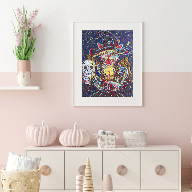 Handmade Part Drill Cat 5D Special Shaped DIY Diamond Painting Kit Artwork Craft