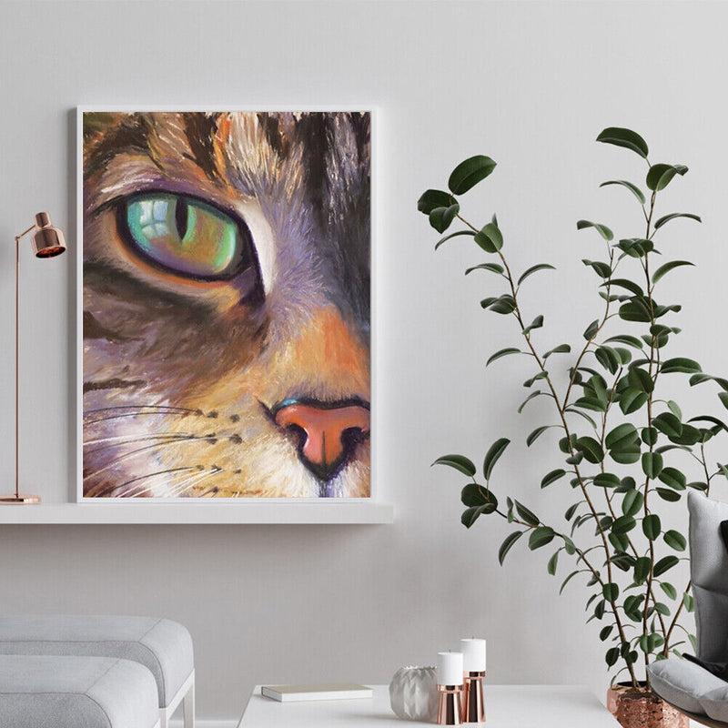 DIY Oil Paint by Numbers Cat Animal Hand Painted Acrylic Painting Home Decor