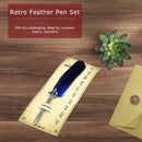 Calligraphy Feather Dip Pen+5 Nib Writing Ink Quill Fountain Pen (Blue) Newly