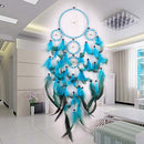Blue Dream Catcher Net with Feathers Wall Hanging Decoration Ornament Home Car De