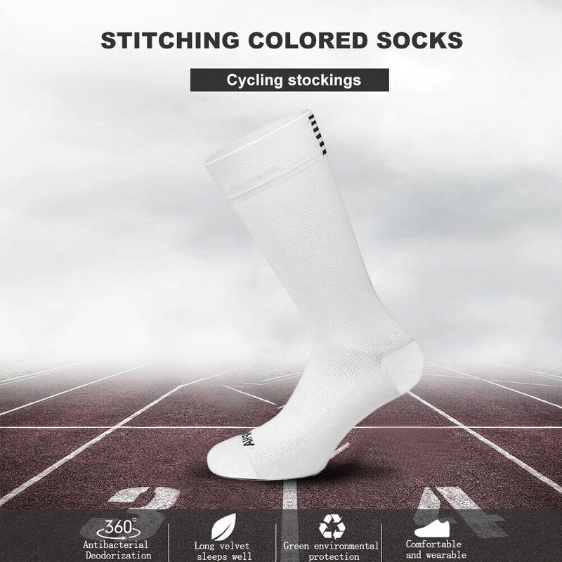 Compression Socks Men Women Sports Cycling Running Breathable Socks (White)