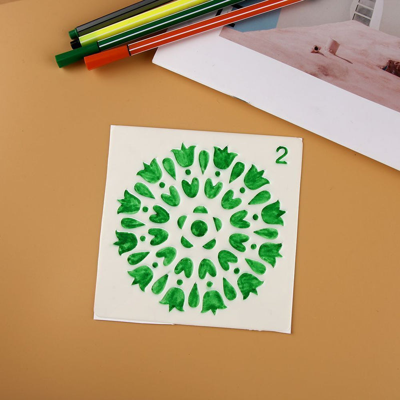 Embossing Scrapbooking Mandala Auxiliary Layering Stencils Painting template