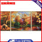 3 Panels Fall Forest Animals Oil Paint By Numbers Kits DIY Handpainted on Canvas